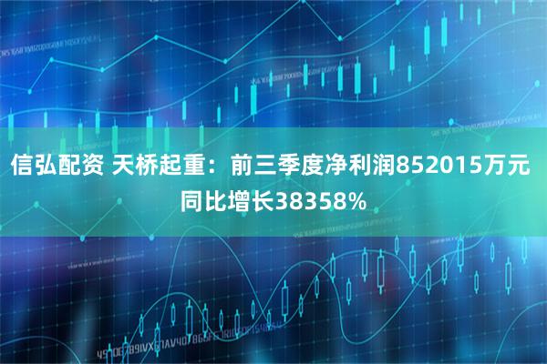 信弘配资 天桥起重：前三季度净利润852015万元 同比增长38358%